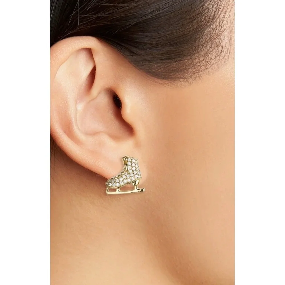 Kate Spade New York Small Pave Snow Day‎ Ice Skate Stud Earrings